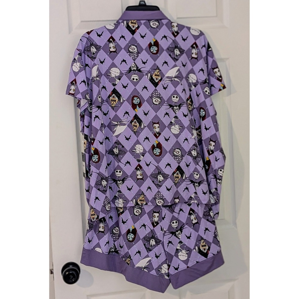 Disney Nightmare Before Christmas Lavender Argyle Pajama‎ Shorts Set 2X NWT - Picture 7 of 11